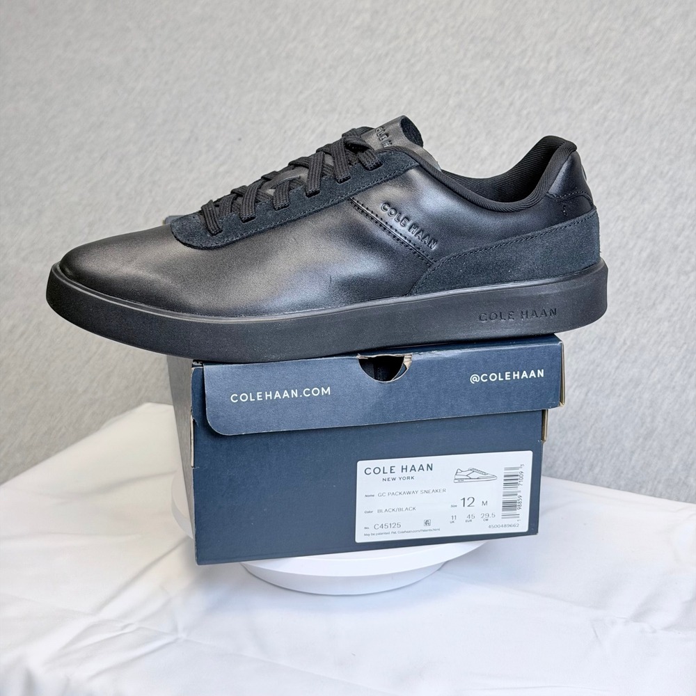 Cole Haan GC Packaway Sneaker Black Leather Suede Low Top C45125 Mens 12 M